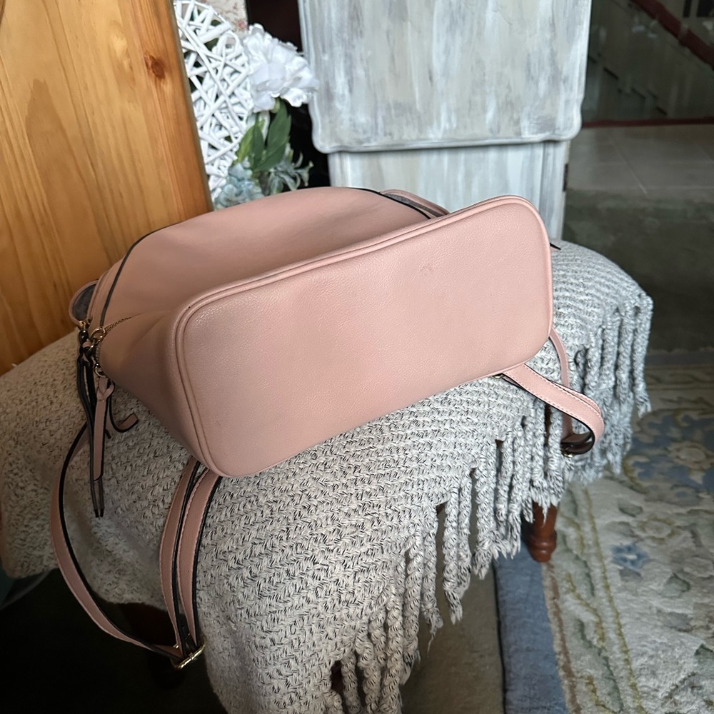 Naturalizer vegan dusty pink backpack with braided tassels, $50 - Picture 4 of 6